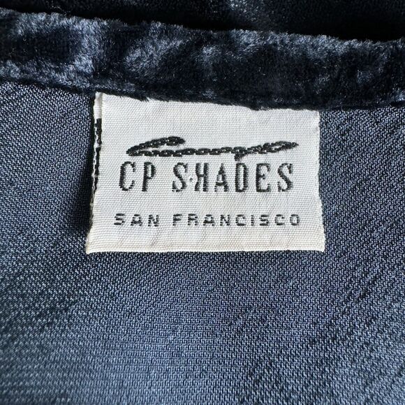 CP Shades Velvet Top Womens Small Navy Blue Button Front Blouse San Francisco - Picture 5 of 11